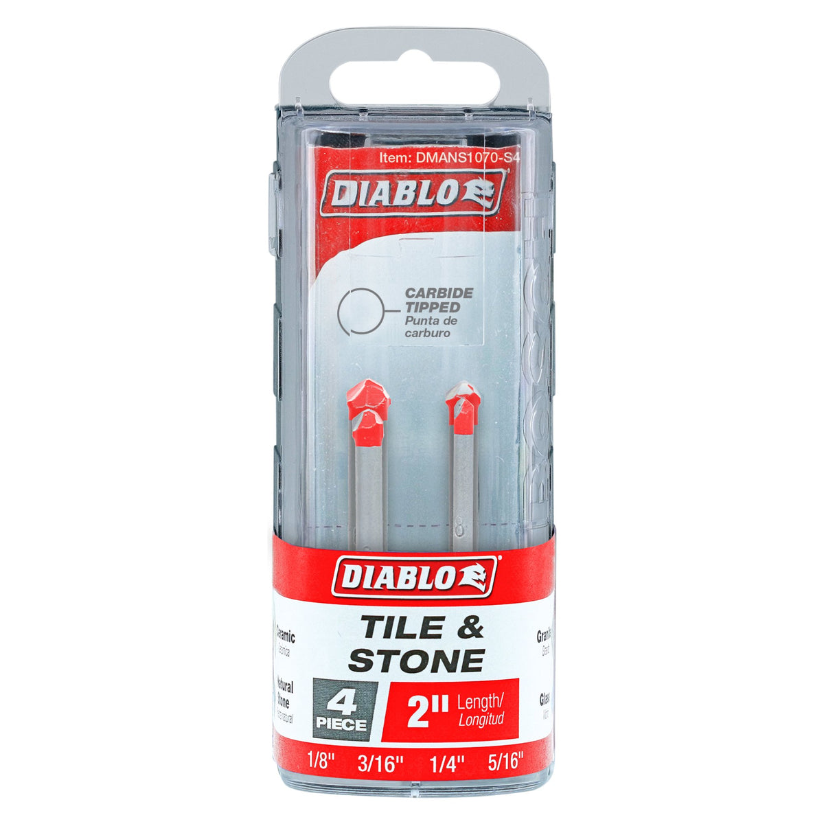 Diablo 4-pc Carbide-Tipped Drill Bit Set for Tile & Stone DMANS1070-S4