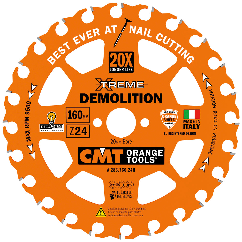 CMT 286.760.24H Xtreme Demolition Saw Blade 6-1/4" 24T