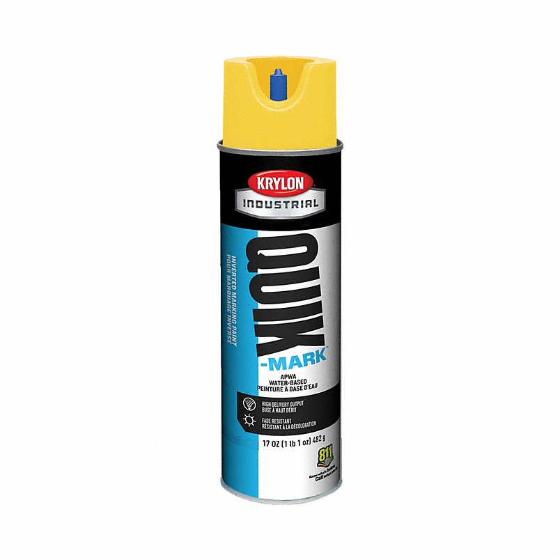 Water-Based Inverted Marking Paint, Flat, Utility Yellow