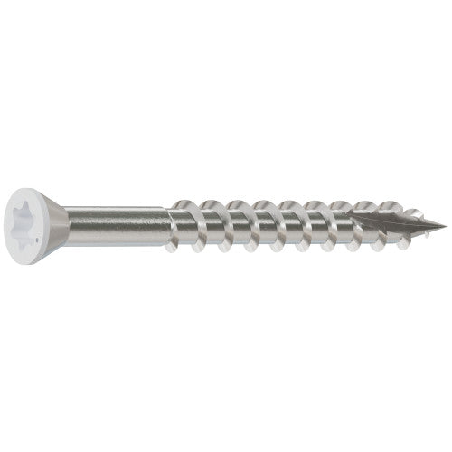 Simpson #7 x 1-5/8" White 01, Trim-Head Screw, 6-Lobe Drive 316 Stainless Steel