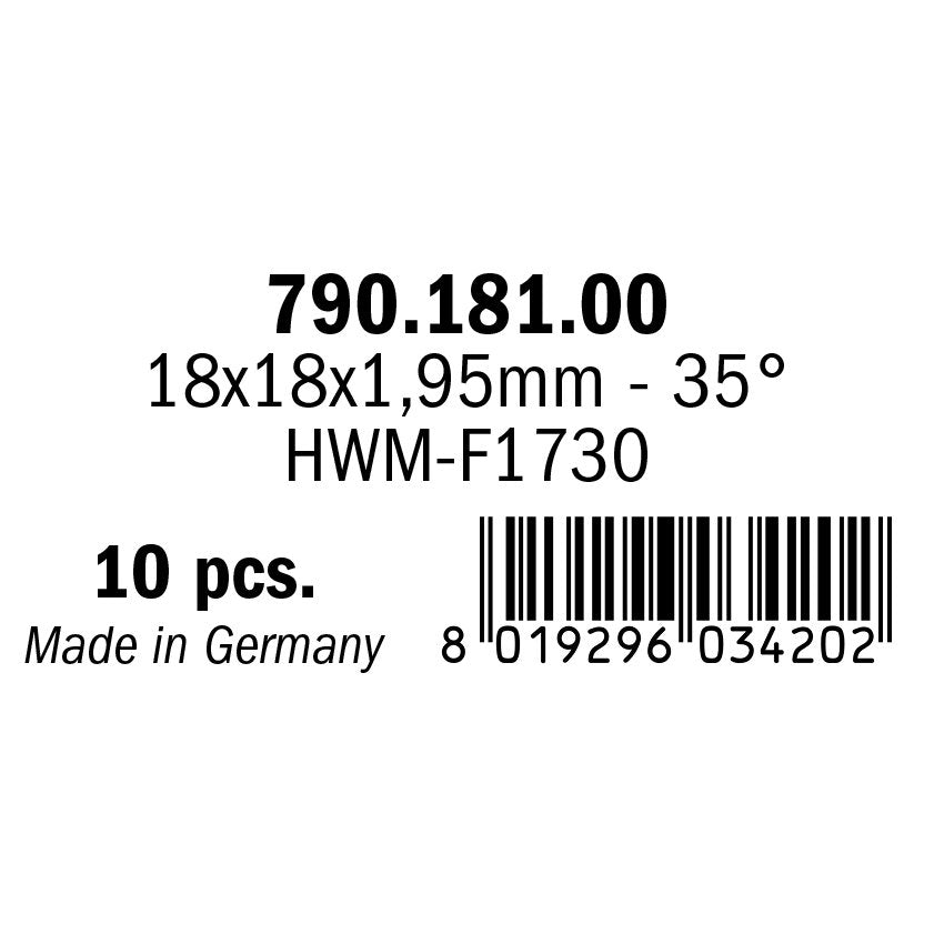 CMT 790.181.00 Solid Carbide Knives 18x18x1.95mm 10Pk