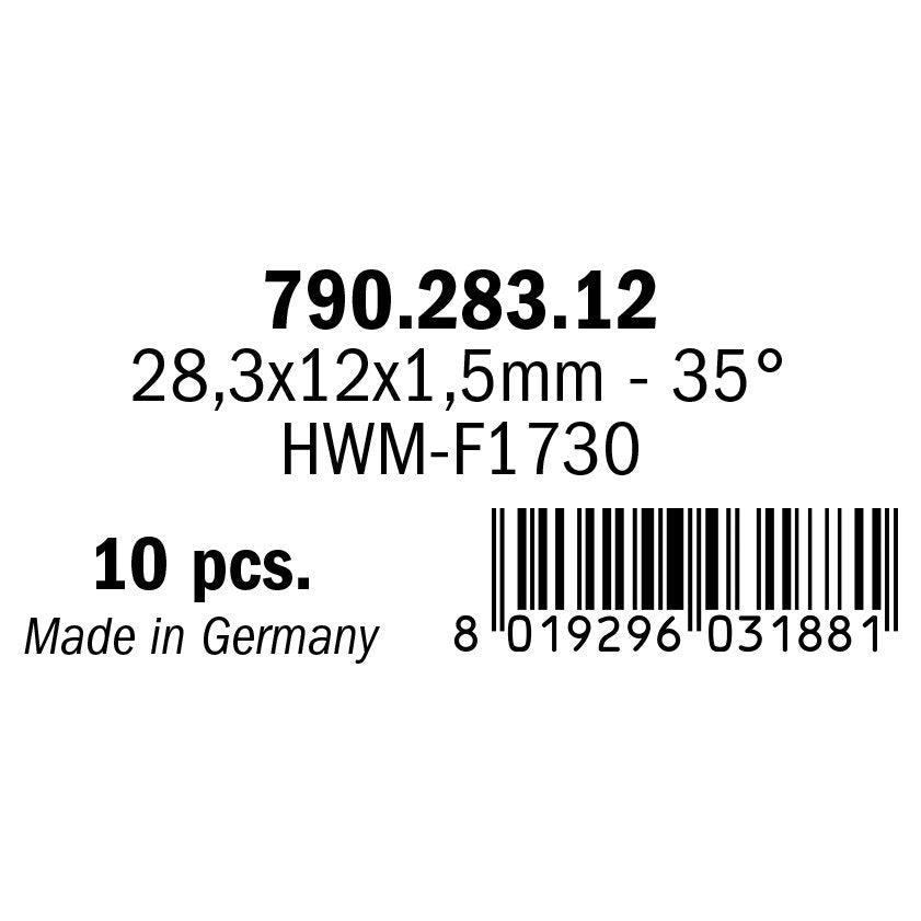 CMT 790.283.12 Solid Carbide Knives (4/35 degrees) 28.3x12x1.5mm 10Pk