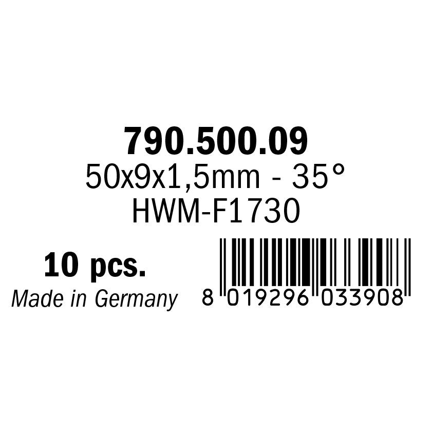 CMT 790.500.09 Solid Carbide Knives (4/35 degrees) 50x9x1.5mm 10Pk