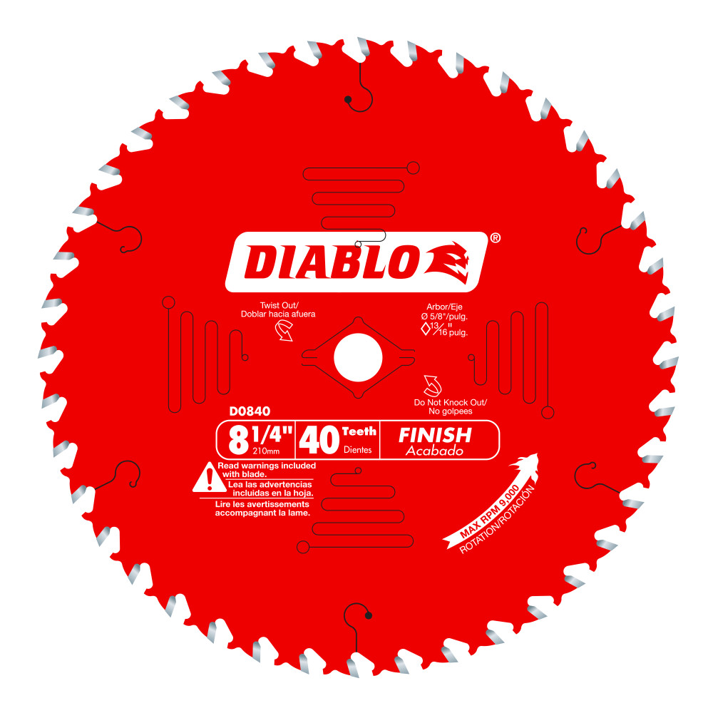 Diablo D0840X 8-1/4" x 40-Teeth Finishing Saw Blade for Wood