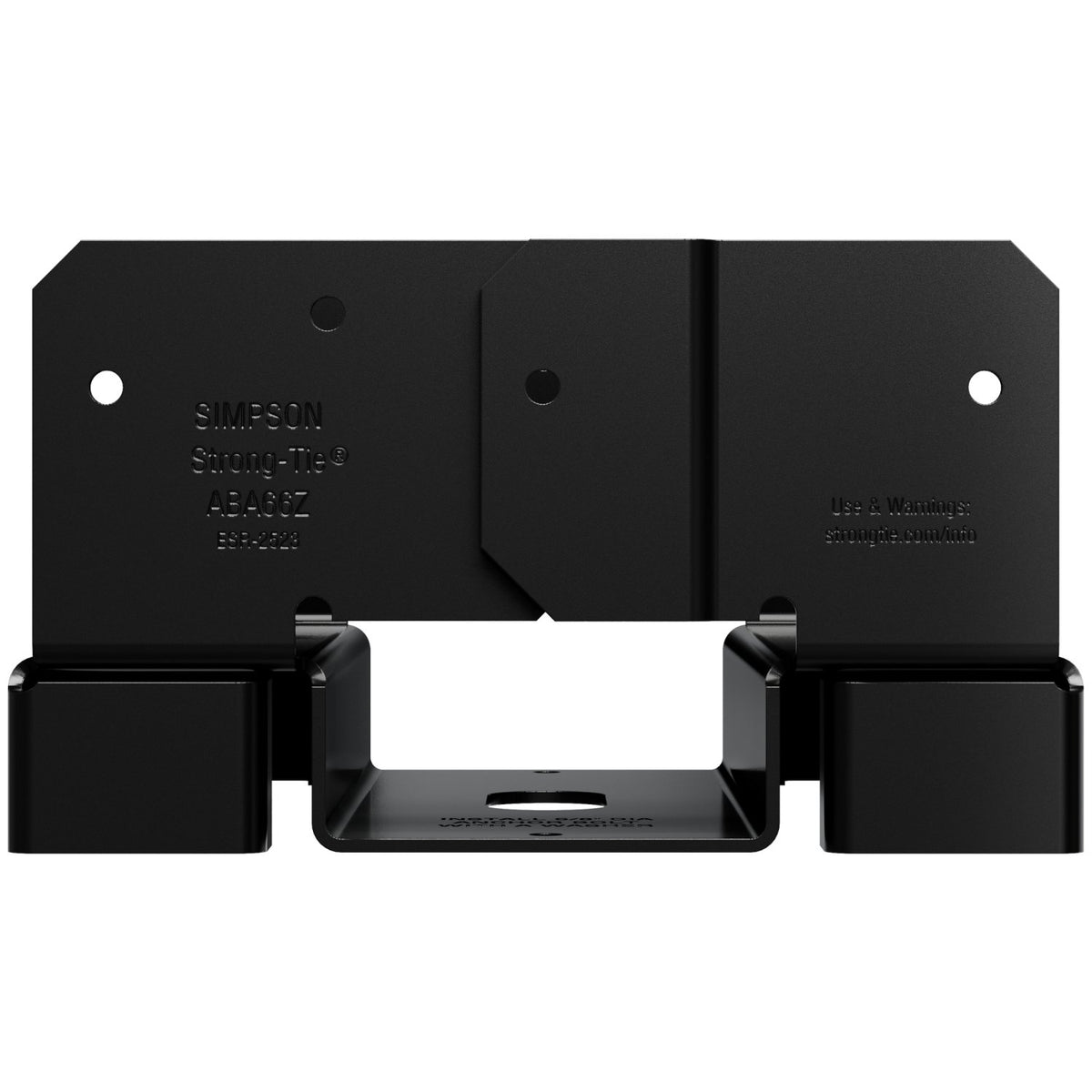 Simpson ABA66PC Outdoor Accents ZMAX, Black Powder-Coated Adjustable Standoff Post Base for 6x6