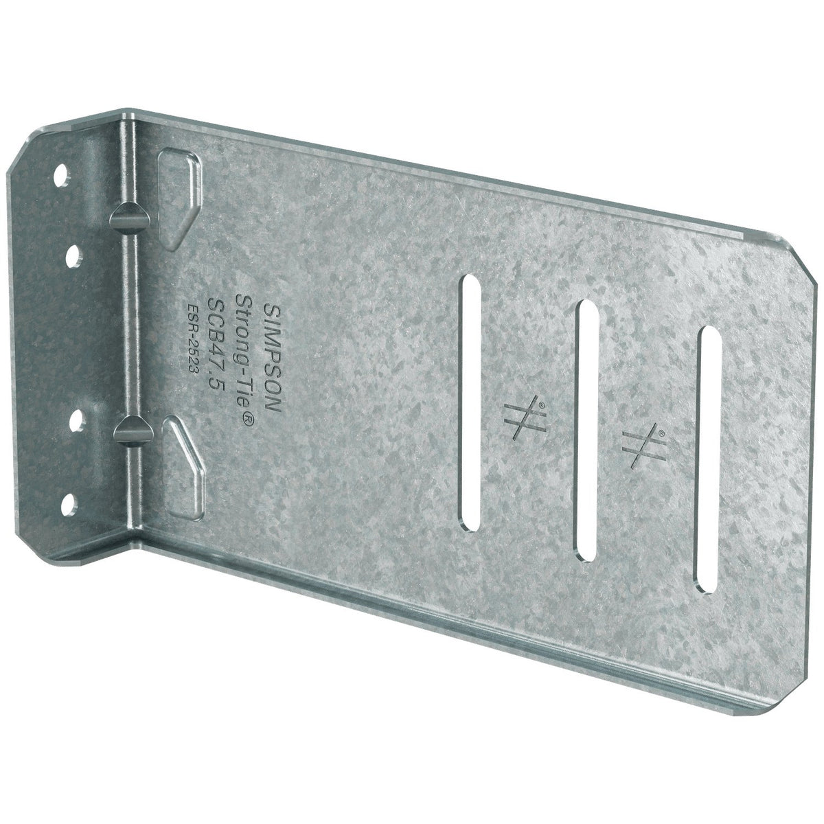 Simpson SCB47.5-KT Bypass Framing Slide Clip Connector 7-1/2 in 16 Ga Galv w/Shouldered Screws 25-Pk