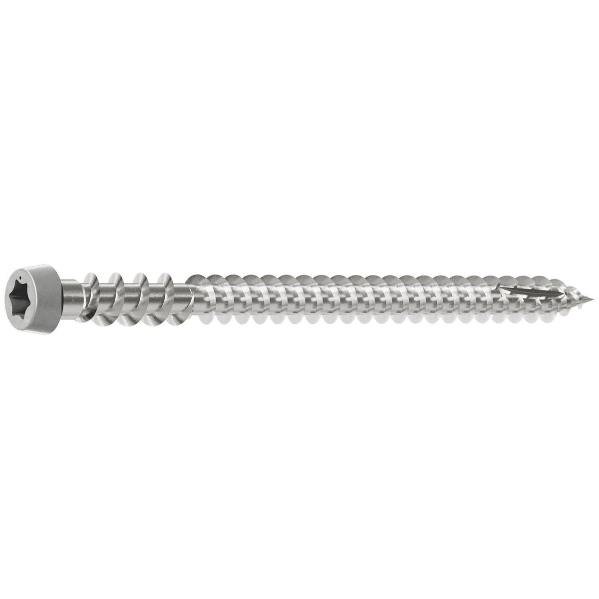 Metal screw on a white background