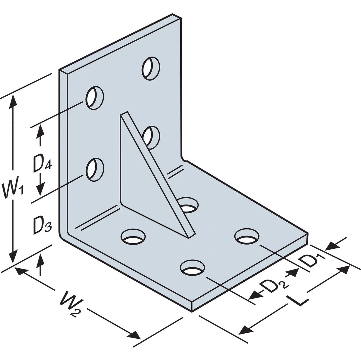Simpson Heavy L-Shaped Angle with Gusset 5x5 G90 Galvanized HL55G