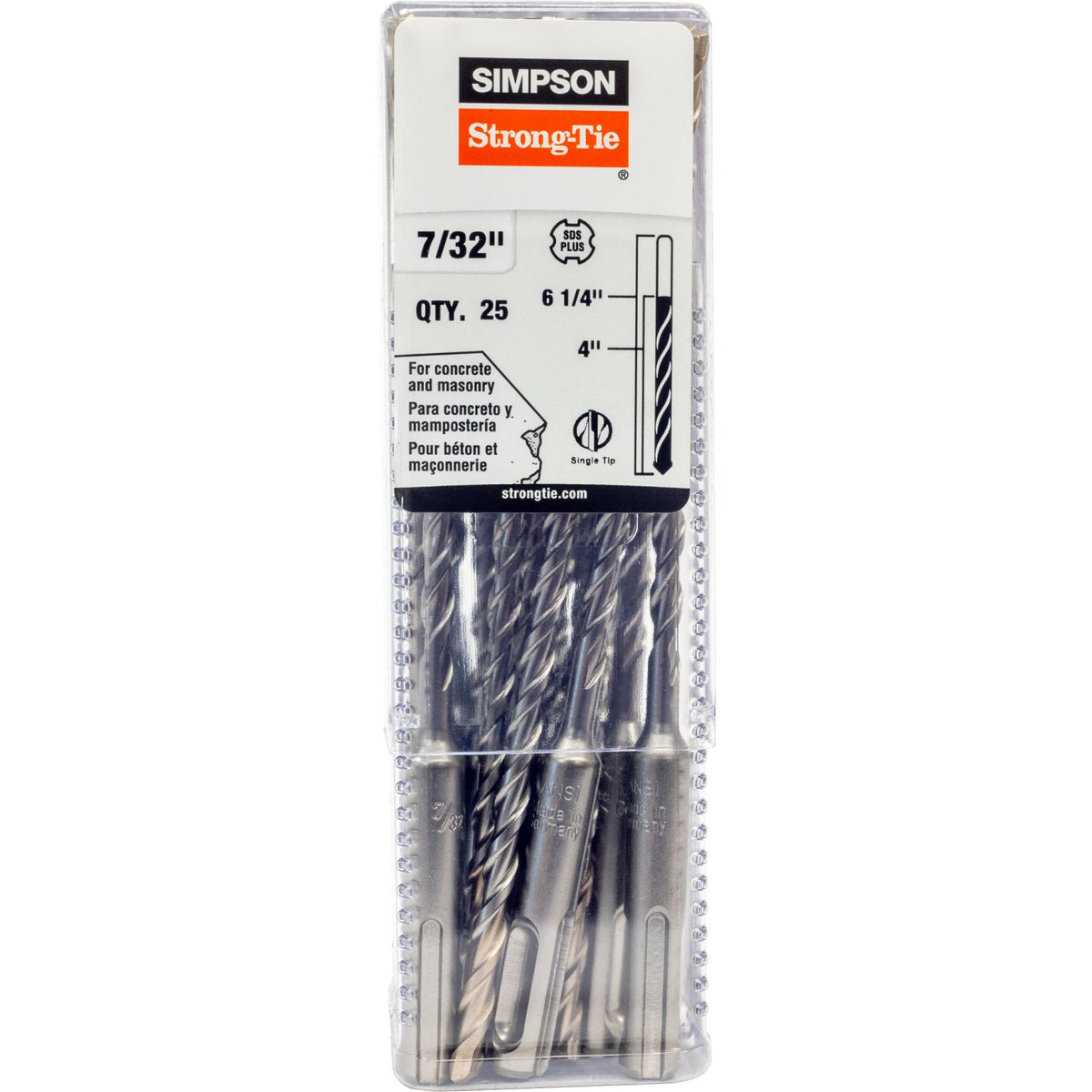 Simpson 7/32" x 6-1/4" 2-Cutter Head SDS-Plus Drill Bit, Carbide
