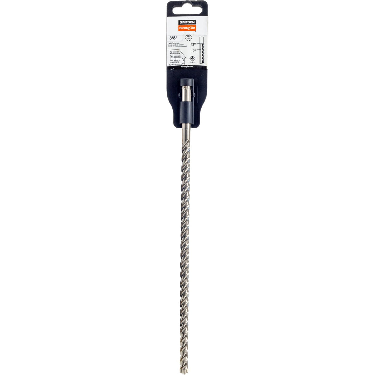 Simpson SDS-Plus Solid-Tip Carbide Drill Bit 3/8 in. x 12-1/4 in. 10 in. Drilling Depth MDPL03712S