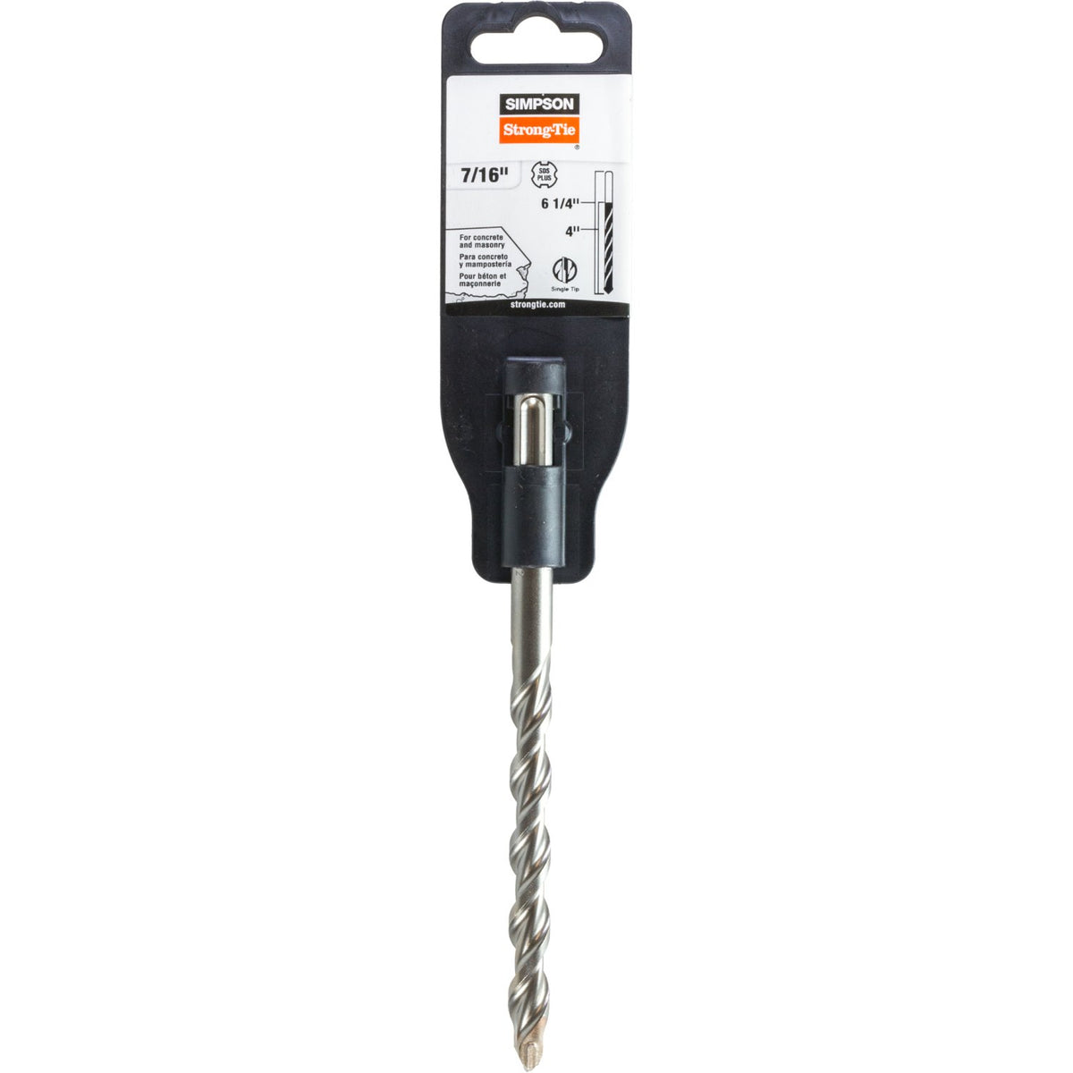 Simpson SDS-Plus Drill Bit 7/16 in. x 6-1/4 in. 2-Cutter Carbide Tip MDPL04306