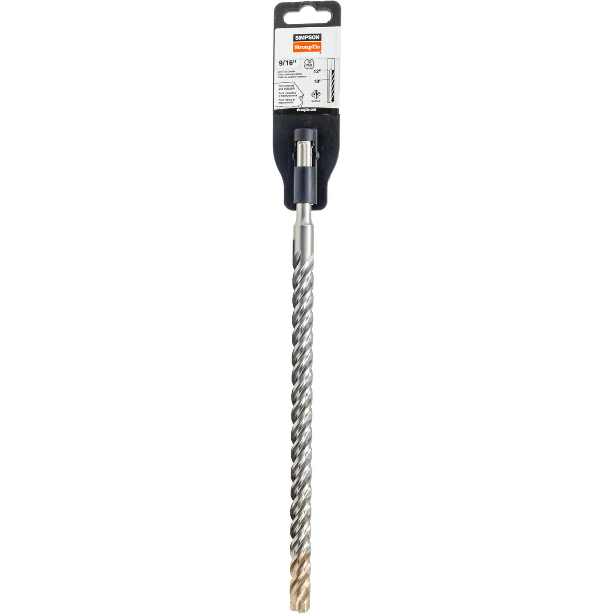 Simpson MDPL05612S SDS-Plus Solid-Tip Carbide Drill Bit 9/16 in. x 12 in. 10 in. Drilling Depth