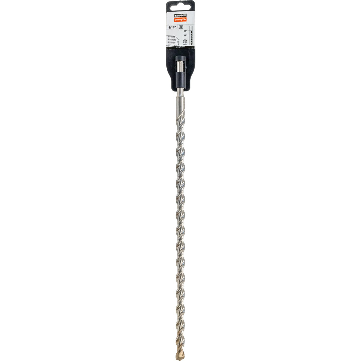 Simpson 9/16 in. x 18 in. SDS-Plus Carbide 2-Cutter Head Drill Bit MDPL05618