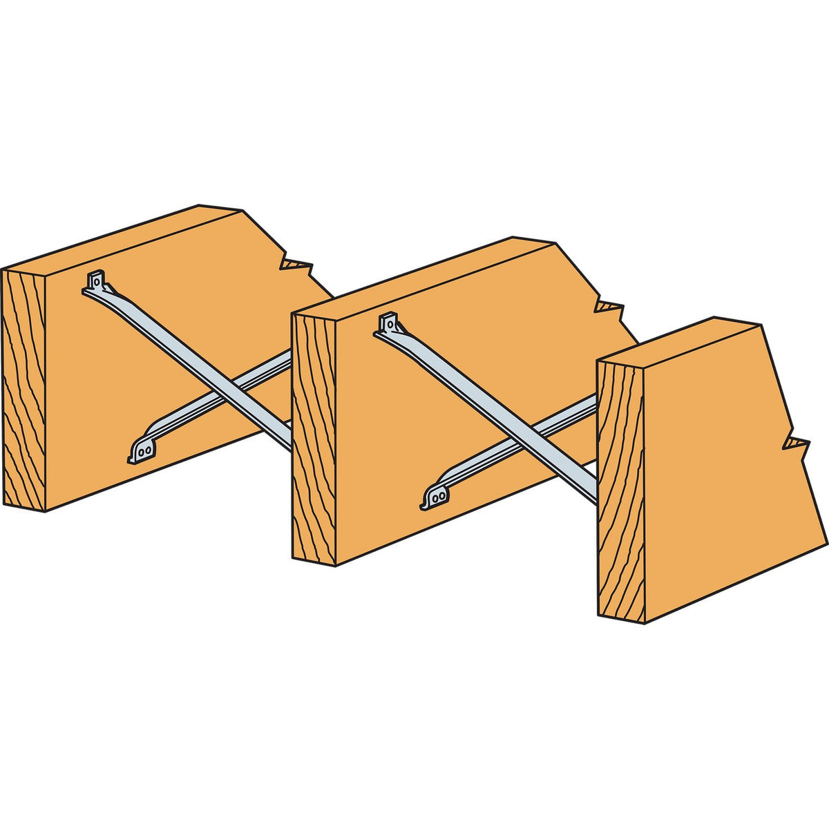 Simpson NCA2X8-16 Nailless Compression Bridging 2x8, 2x14