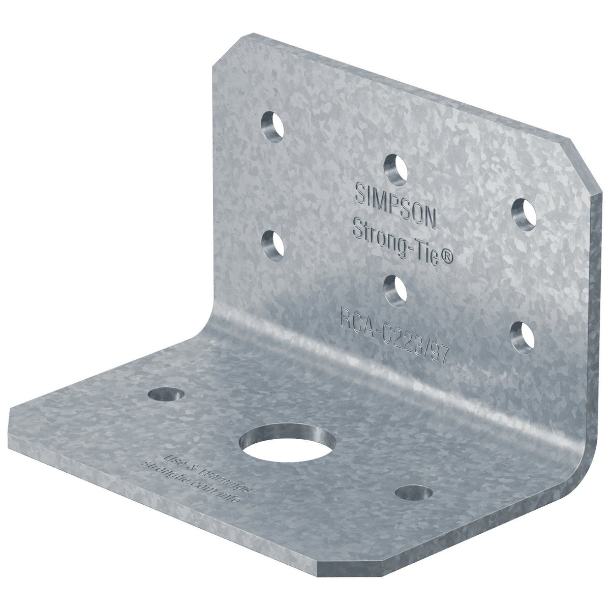 Simpson RCA-C223/97-R90 2x2x3 in. 12-Ga G90 Galvanized Rigid Connector Angle for Concrete 90-Pack