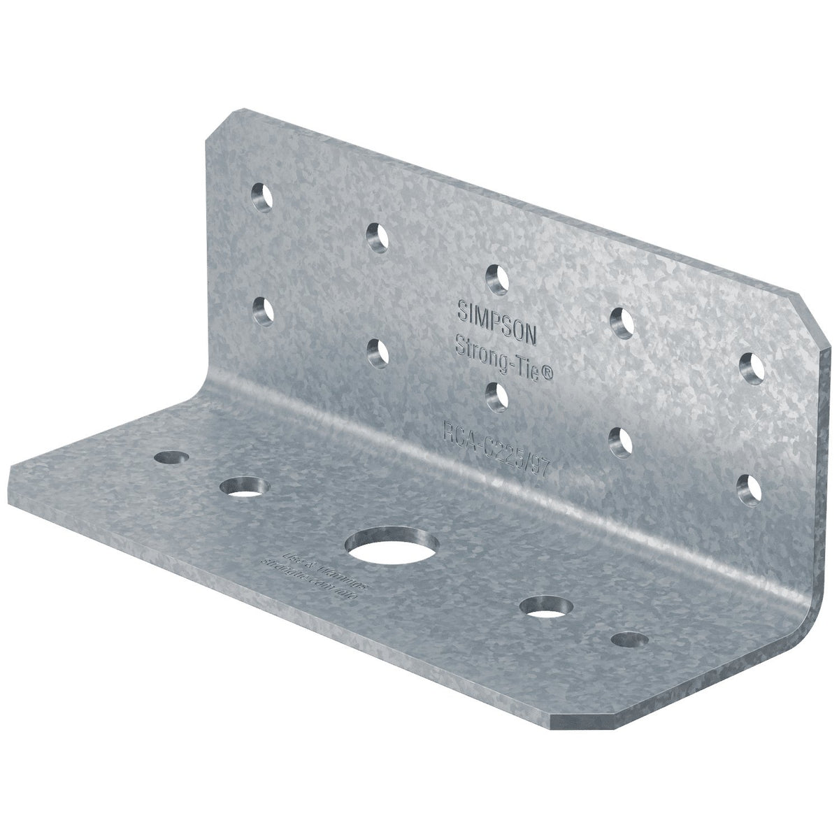 Simpson RCA-C225/97-R55 2x2x5 in 12-Ga Rigid Connector Angle for Concrete G90 Galvanized 55-Pack
