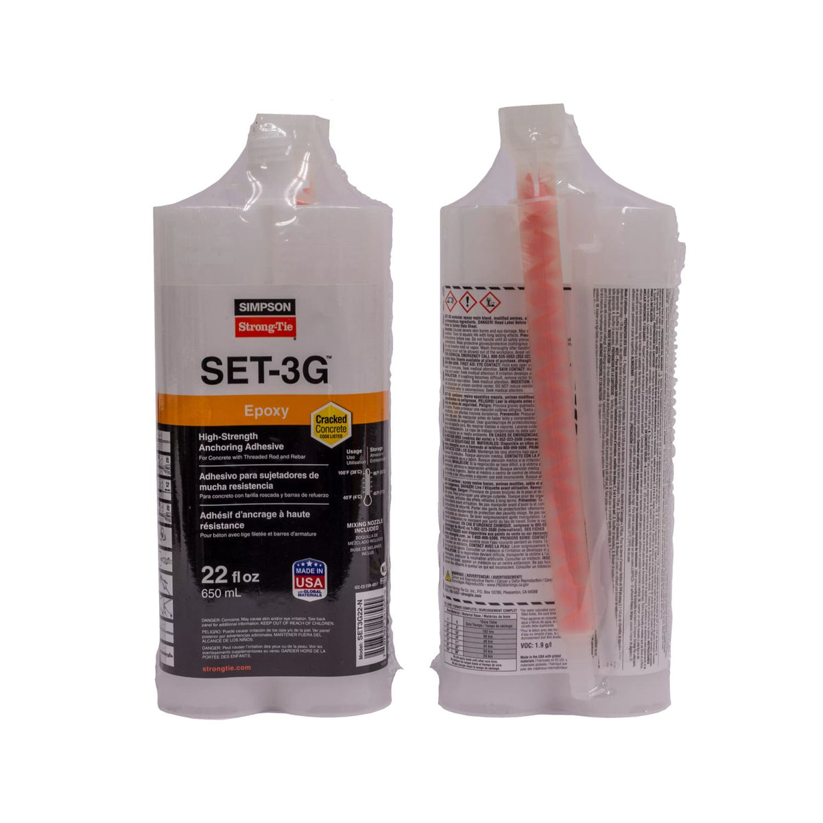 Simpson SET3G22-N (SET-XP22-N) High-Strength Epoxy Adhesive 22oz w/Nozzle