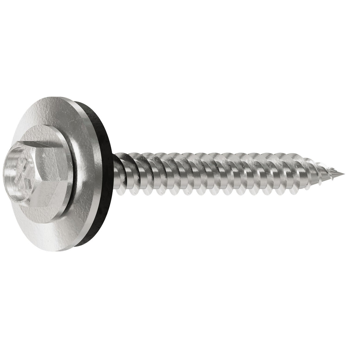Simpson #9 x 1-1/2" Metal-Panel Screw with EPDM Washer, 316 Stainless Steel