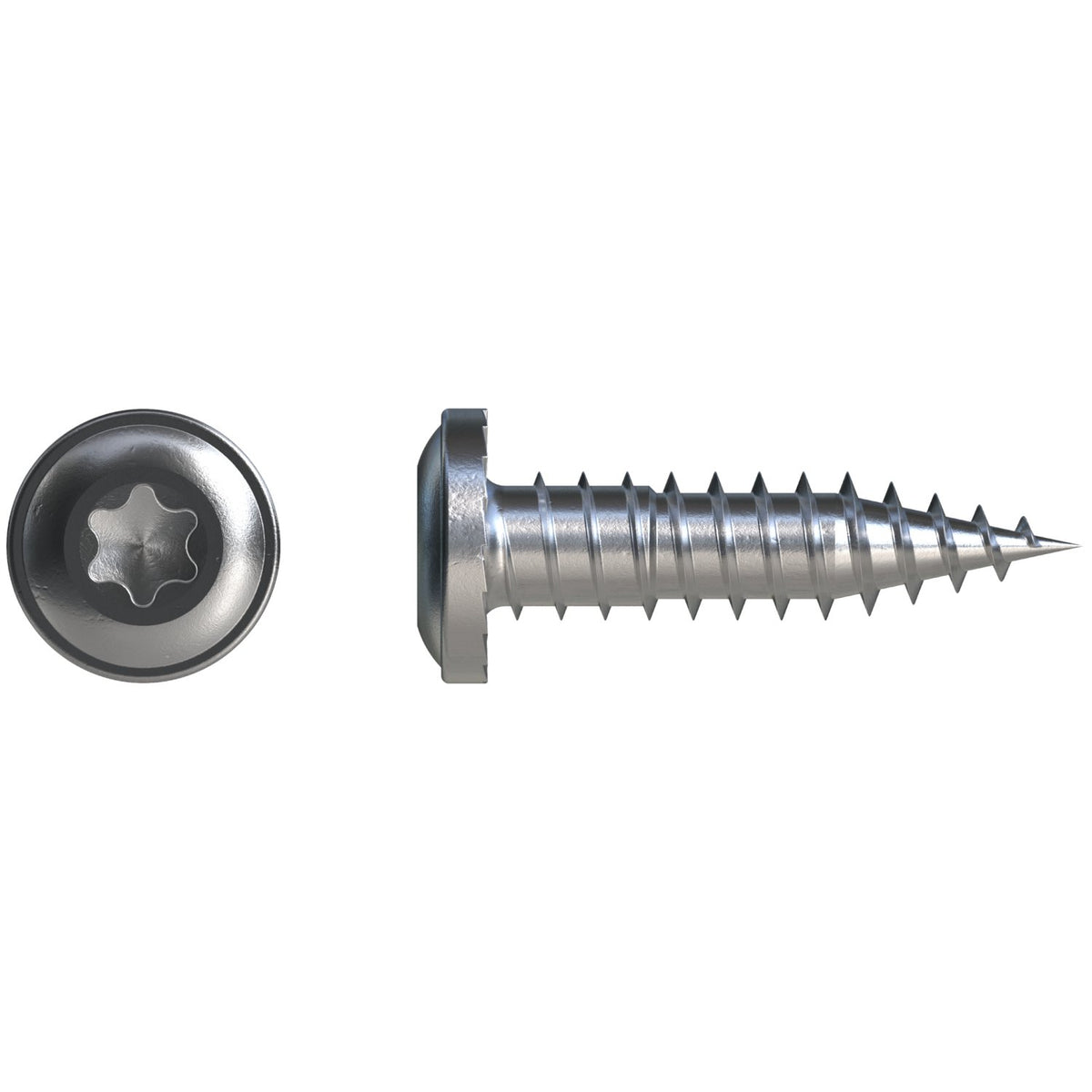 Simpson #10 x 3/4" T20, Clear Zinc Flat Pan-Head Screw