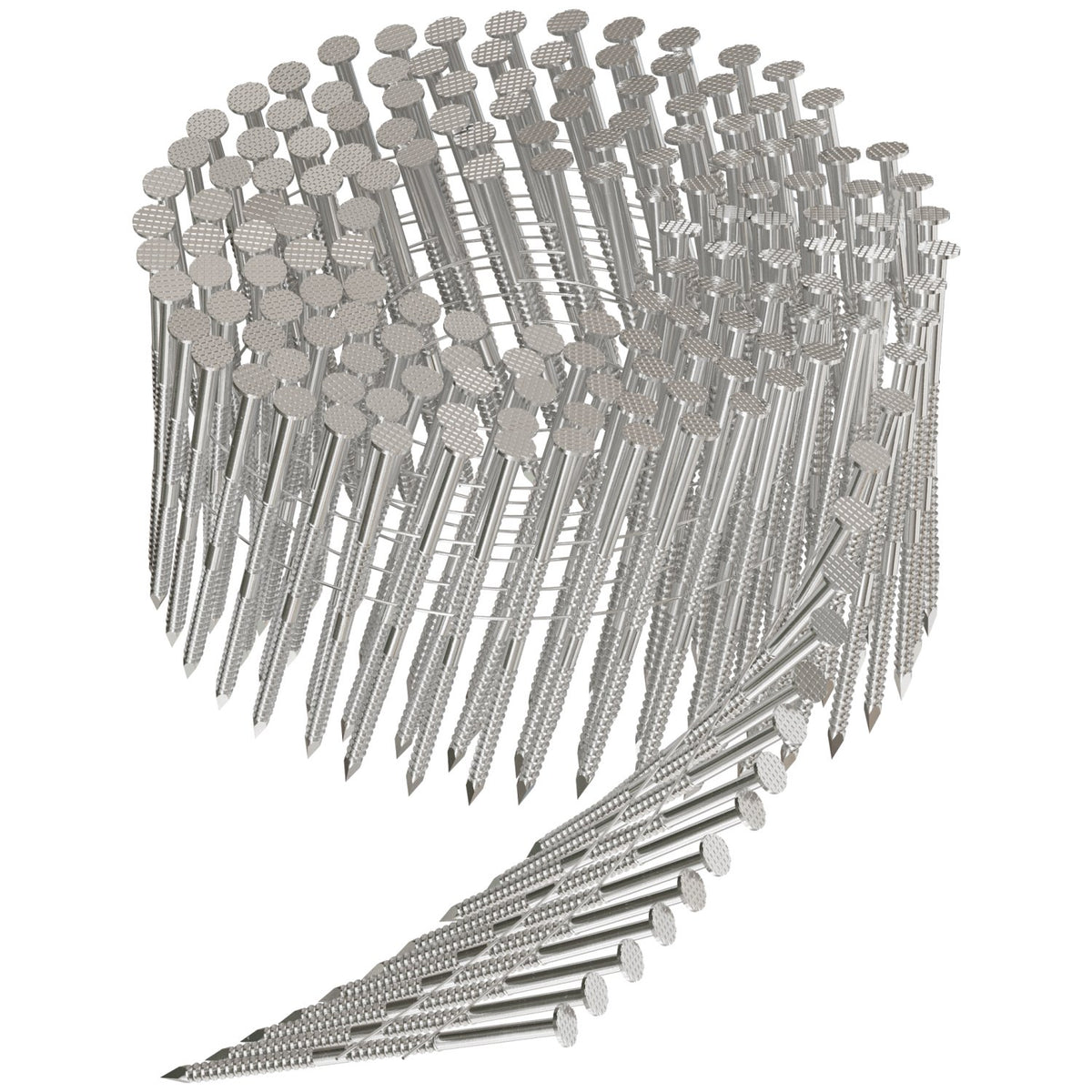 15° Wire Coil, Full Round Head, Ring-Shank Decking/Framing Nail