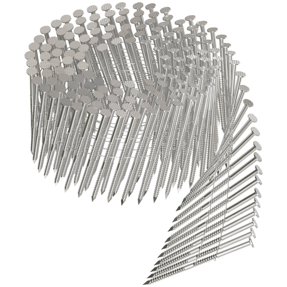 15° Wire Coil, Full Round Head, Ring-Shank Decking/Framing Nail