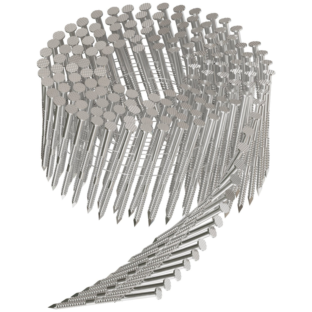 15° Wire Coil, Full Round Head, Ring-Shank Decking/Framing Nail