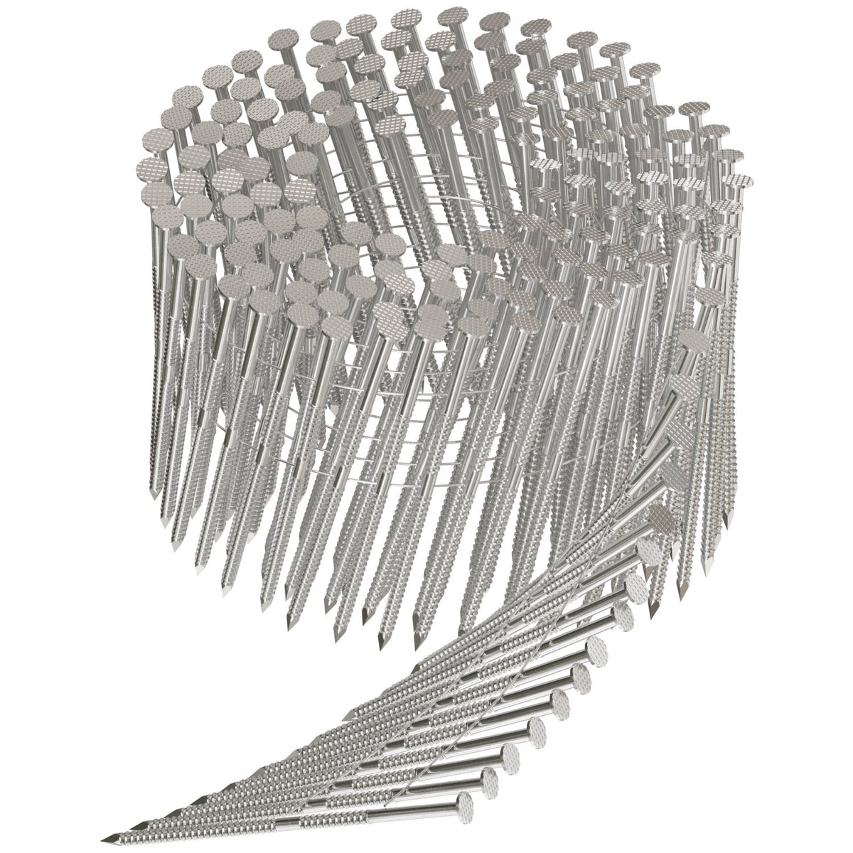 15° Wire Coil, Full Round Head, Ring-Shank Decking/Framing Nail