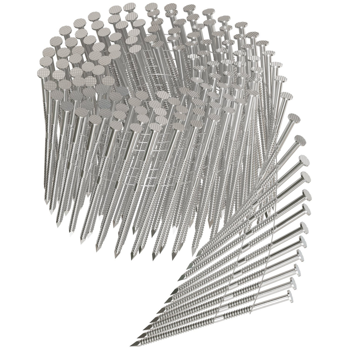 15° Wire Coil, Full Round Head, Ring-Shank Decking/Framing Nail