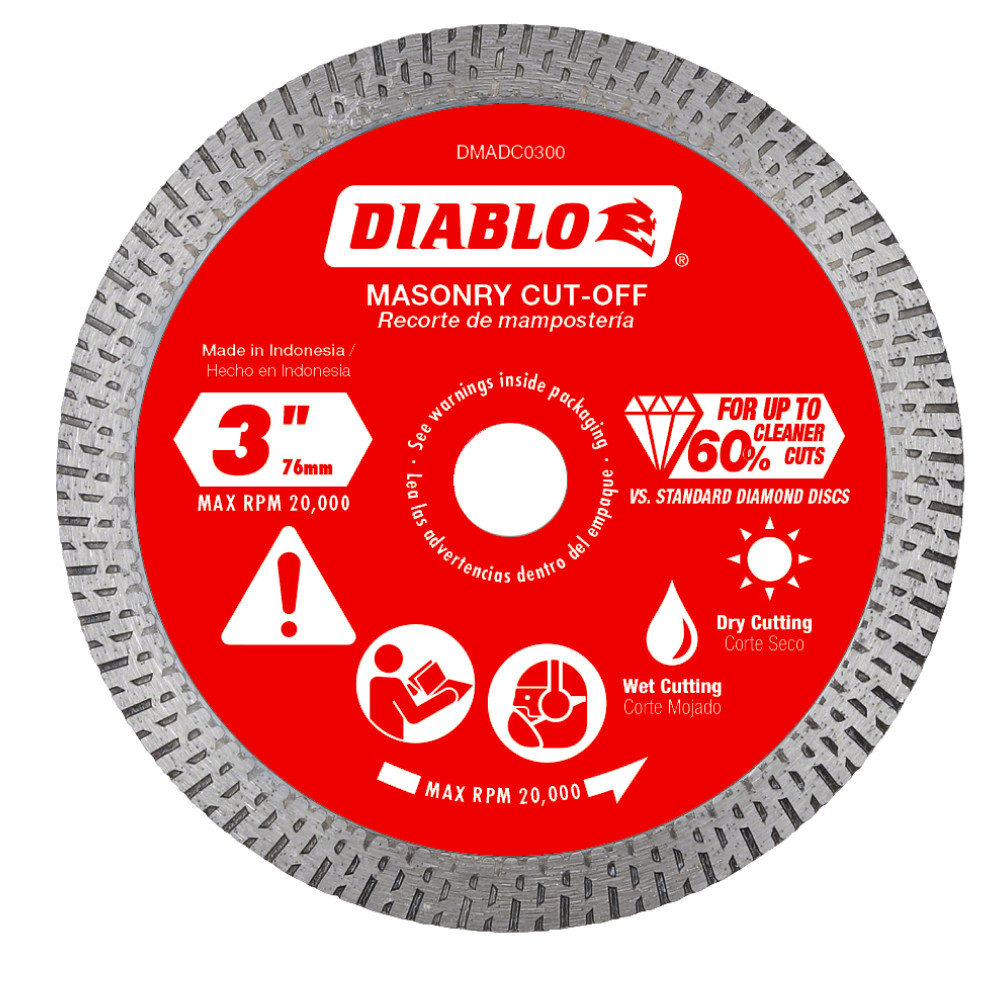 Diablo 3" Diamond Continuous Rim Masonry Cut-Off Disc