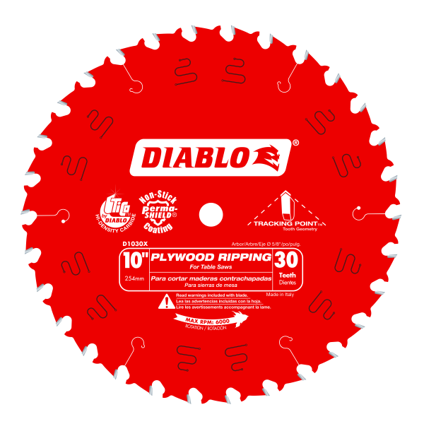 Diablo 10" x 30-Teeth Plywood Ripping Saw Blade