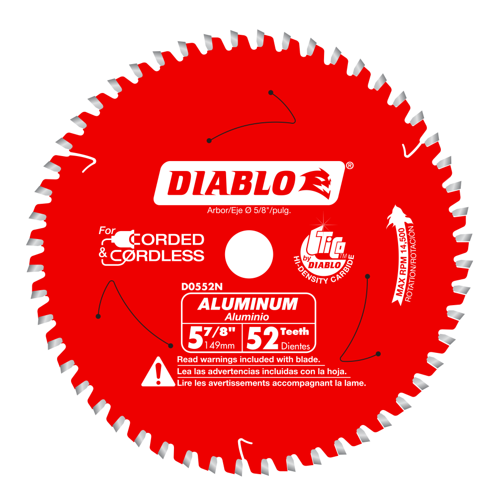 Diablo 5-7/8 in 52-Tooth Circular Saw Blade for Aluminum D0552N