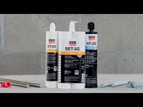 Simpson Strong-Tie 3G Family of Epoxy and Hybrid Acrylic Anchoring Adhesives SET3G - ET3G - AT3G