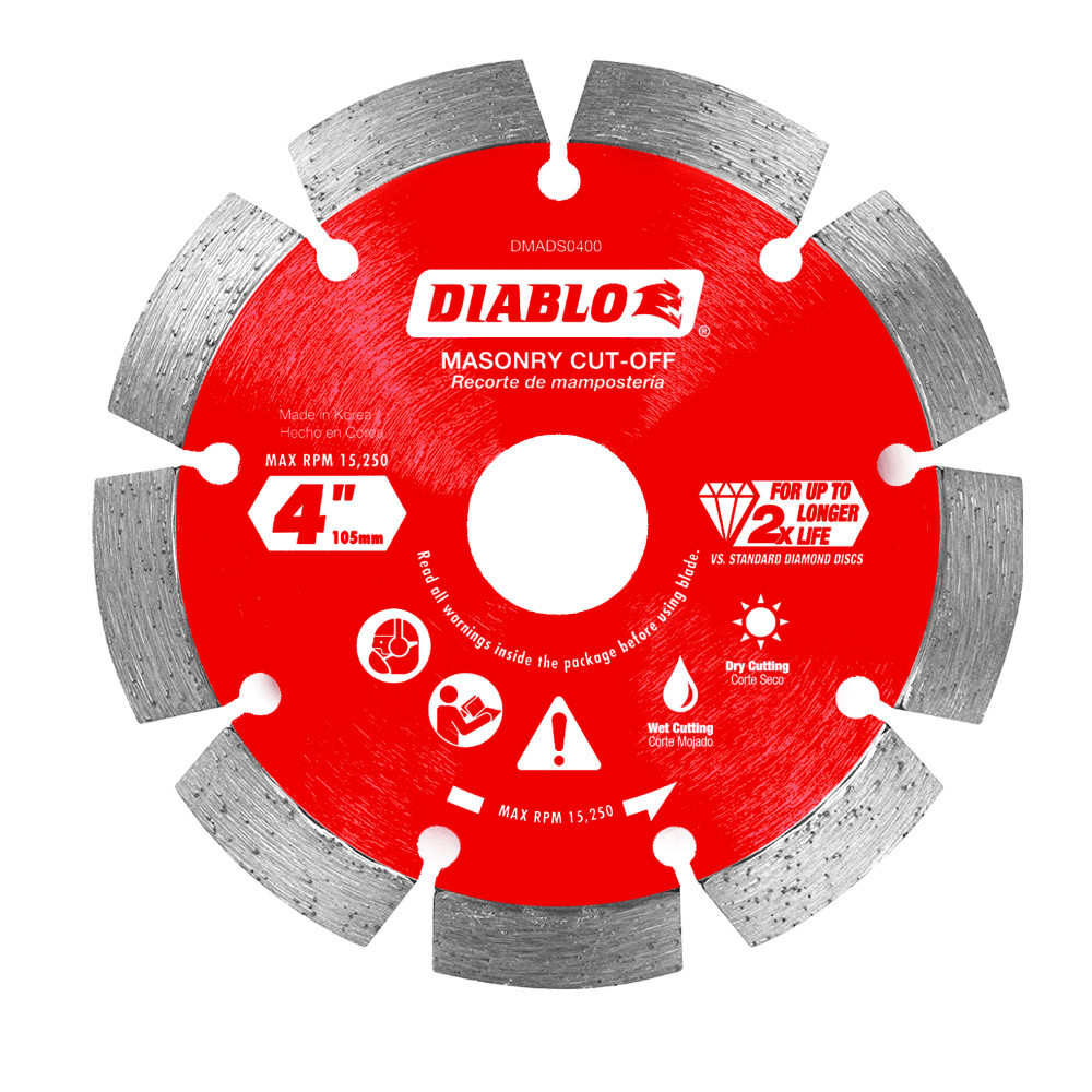 Diablo 4" Diamond Segmented Masonry Cut-Off Blade