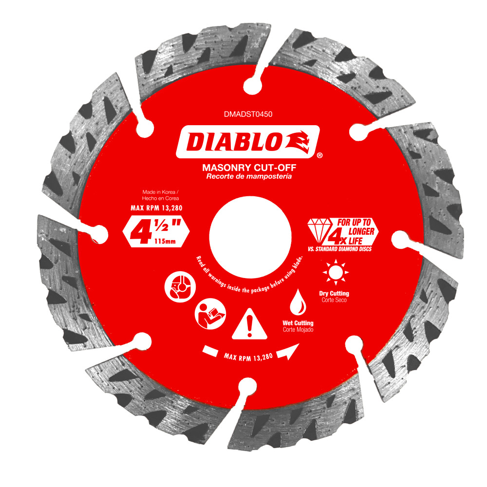 Diablo 4-1/2" Diamond Segmented Turbo Masonry Cut-Off Blade DMADST0450