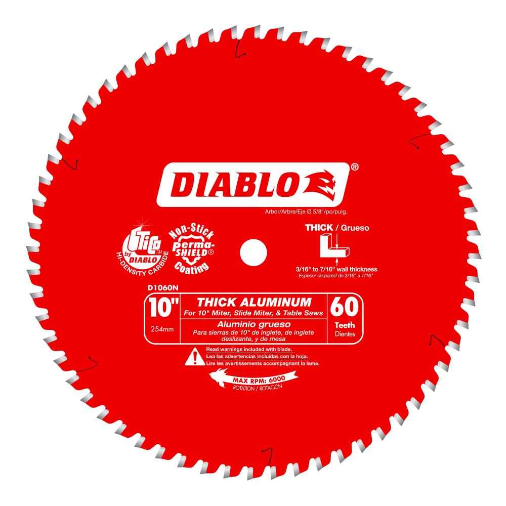 Diablo 10 in 60-Tooth Circular Saw Blade for Thick Aluminum D1060N