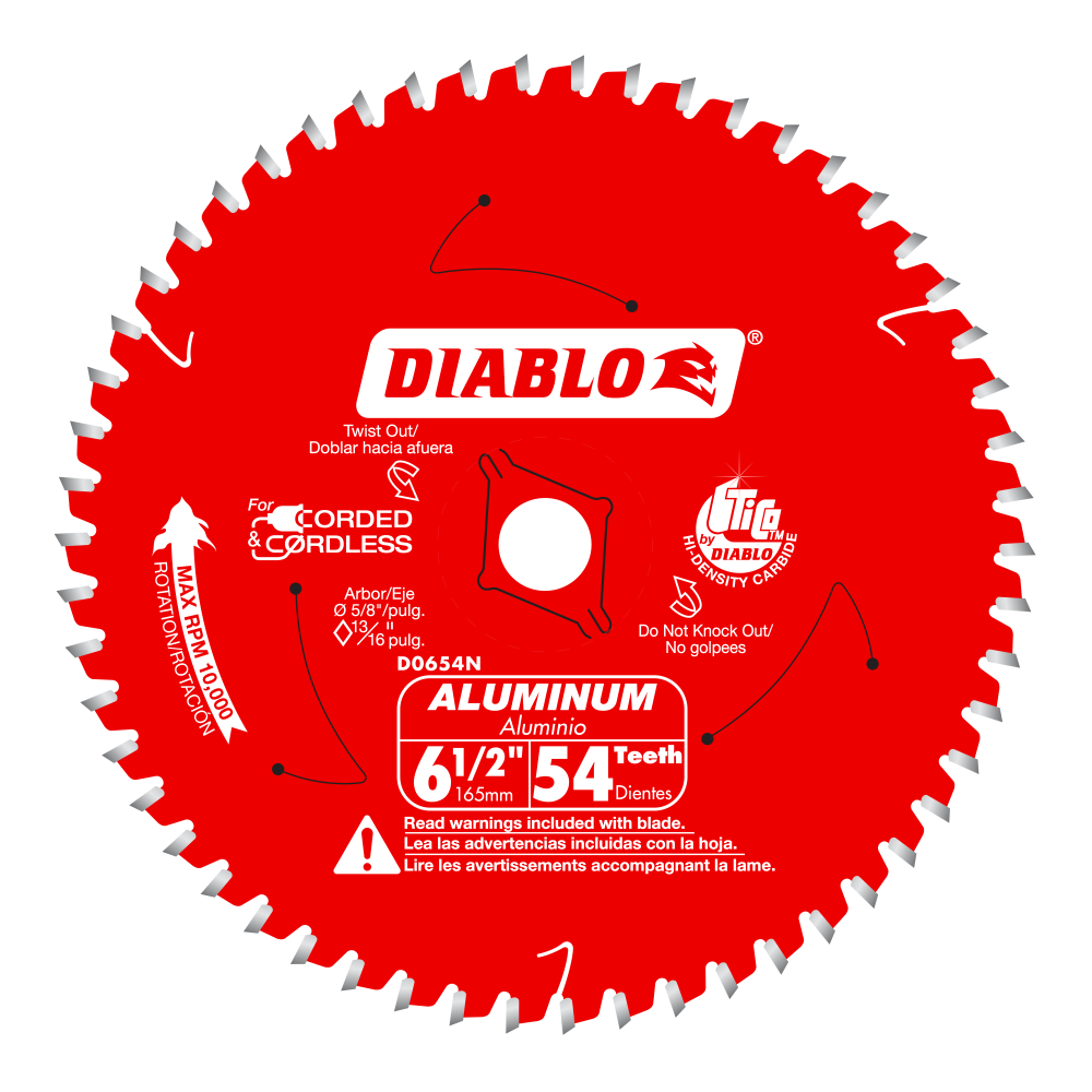 Diablo 6-1/2 in. 54-Tooth Circular Saw Blade for Aluminum D0654N