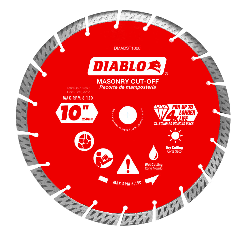 Diablo 10" Diamond Segmented Turbo Masonry Cut-Off Blade DMADST1000