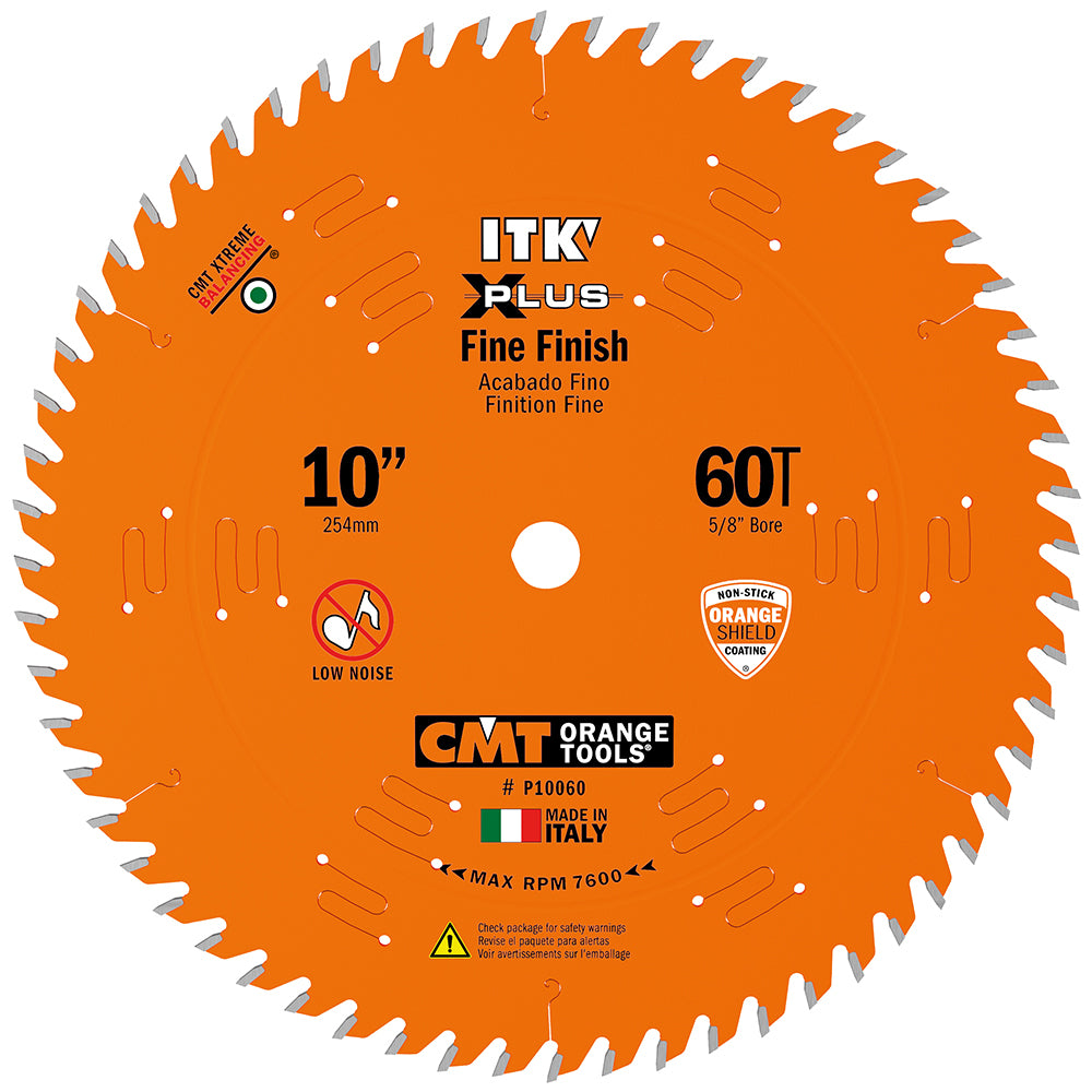 CMT P10060 ITK-Plus Fine Finish Blade HW 10" x 5/8" T60 ATB+S