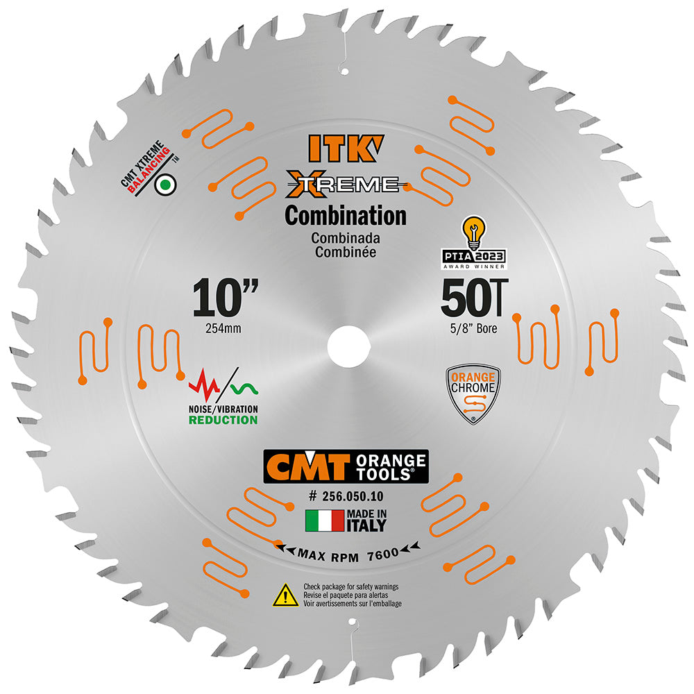 CMT 256.050.10 ITK Combination Saw Blade 10" x T50 x 5/8" ATB+FLAT