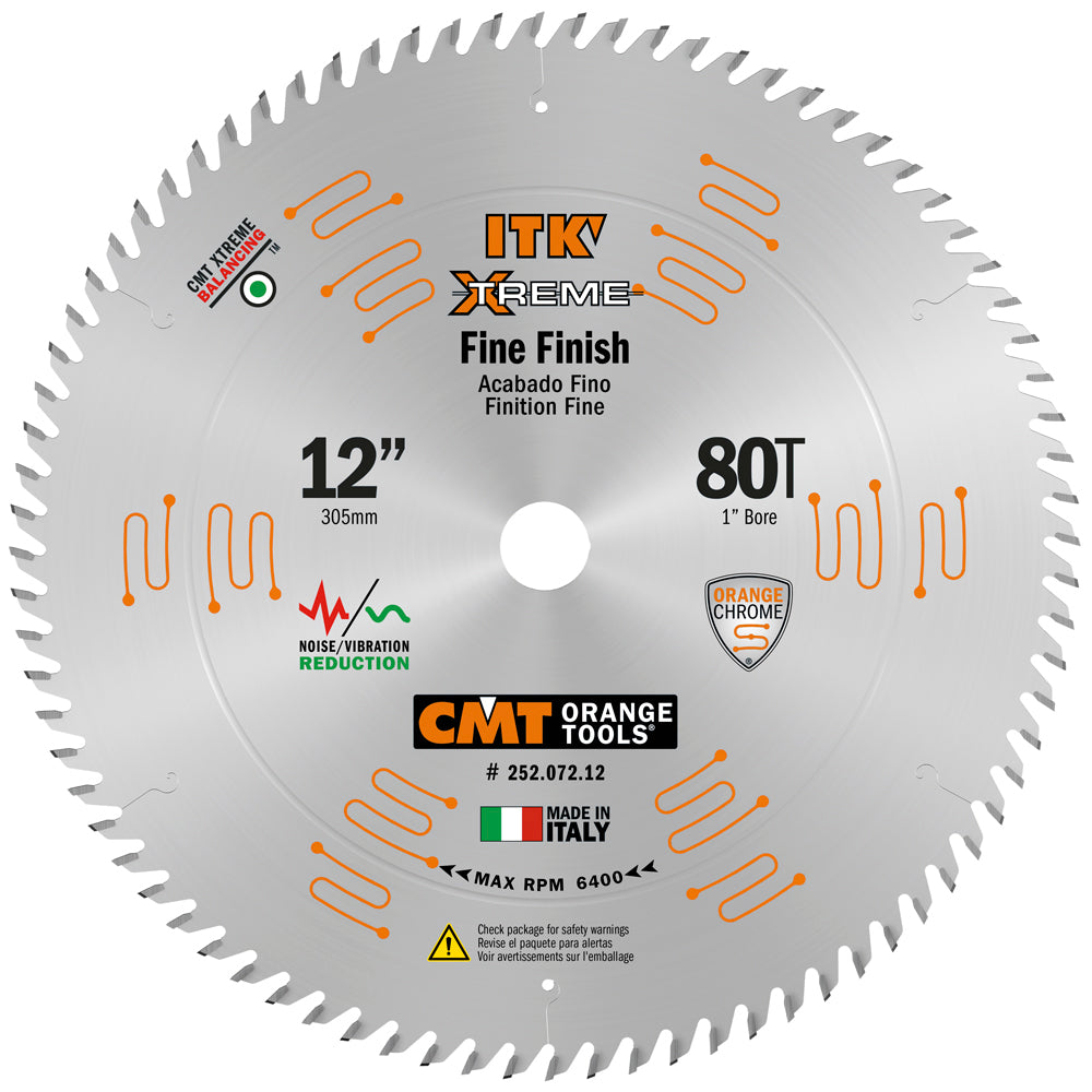 CMT 252.072.12 ITK Fine Finish Saw Blade 12" x 72T x 1"