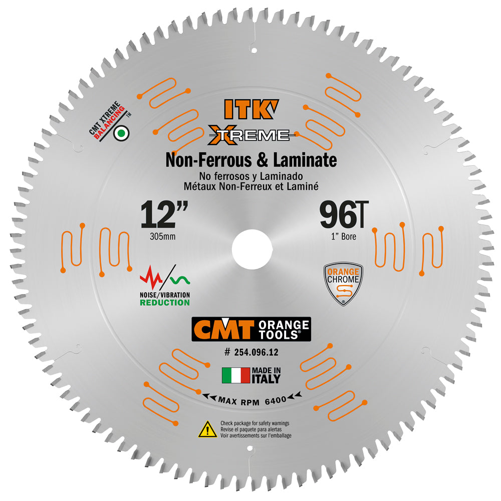 CMT 254.096.12 ITK Non-Ferrous & Laminate Saw Blade 12" T96 x 1"