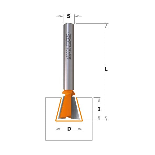 CMT 818.635.11 Dovetail Bit 17/32" A=7° S=1/2"