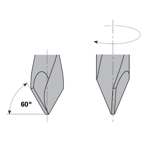 CMT 314.040.12 2 Flute Dowel Drill for Through Holes 5/32-Inch Diameter 10x26mm Shank Left-Hand Rotation