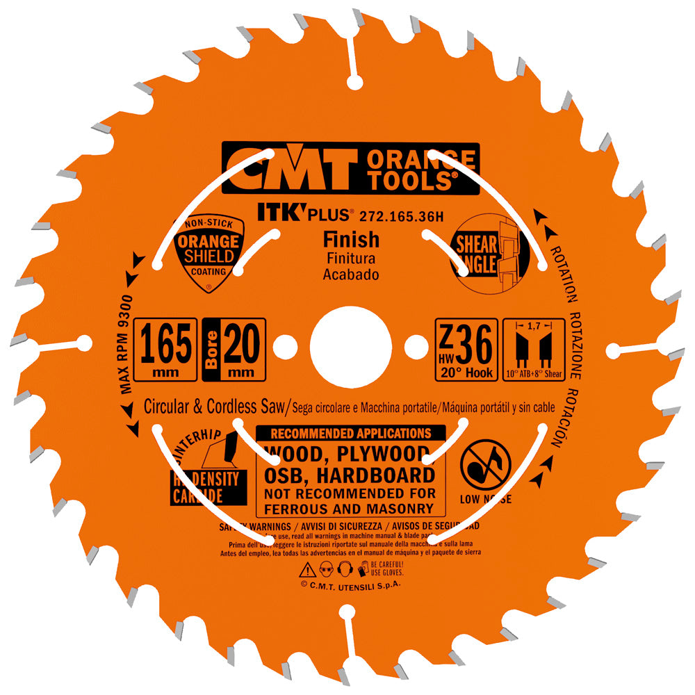 CMT 272.165.36H Contractor ITK Plus Finish Saw Blade 6-1/2" x 5/8" T36 ATB+SHEAR