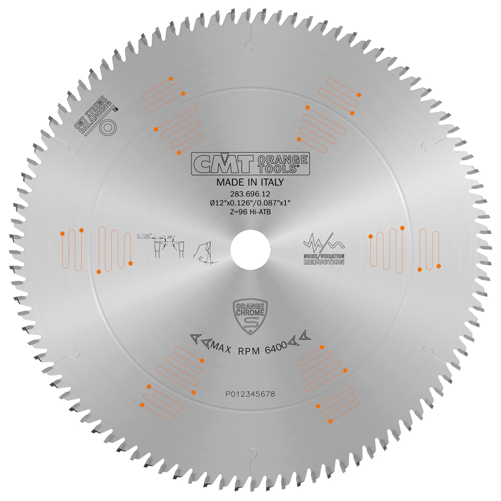 CMT 283.696.12 Ultra Finish Plywood & Melamine 12" x 1" T96 Hi-ATB