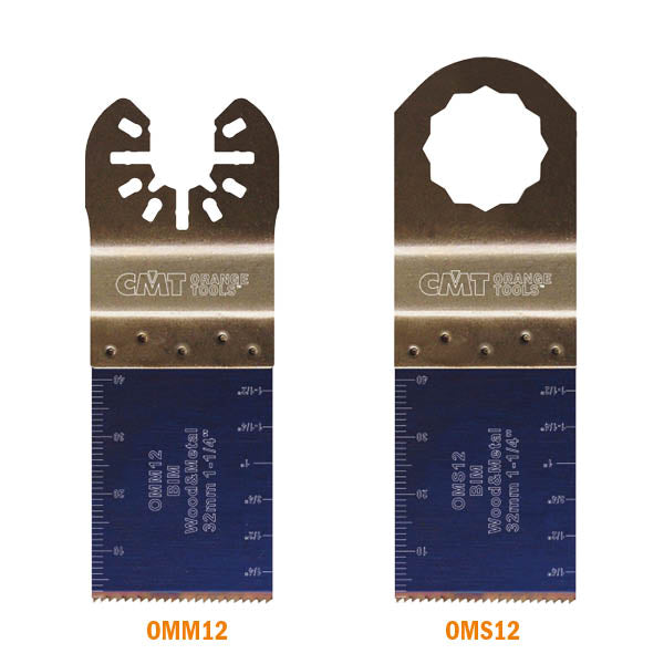 CMT OMM12 1-1/4" Bi-Metal Std Flush-Cut Universal Blade Wood & Metal-Bim 1Pc