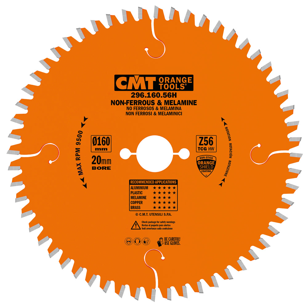 CMT 296.160.56H Non-Ferrous Metal & Melamine Saw Blade 160x20mm T56 TCG