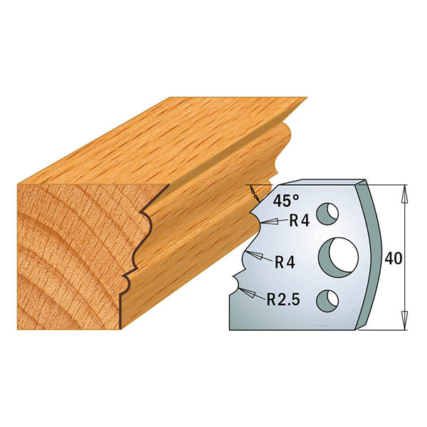 CMT 690.107 Profile Knives For Insert Shaper System 1-37/64" x 5/32" (40x4mm) 2Pk