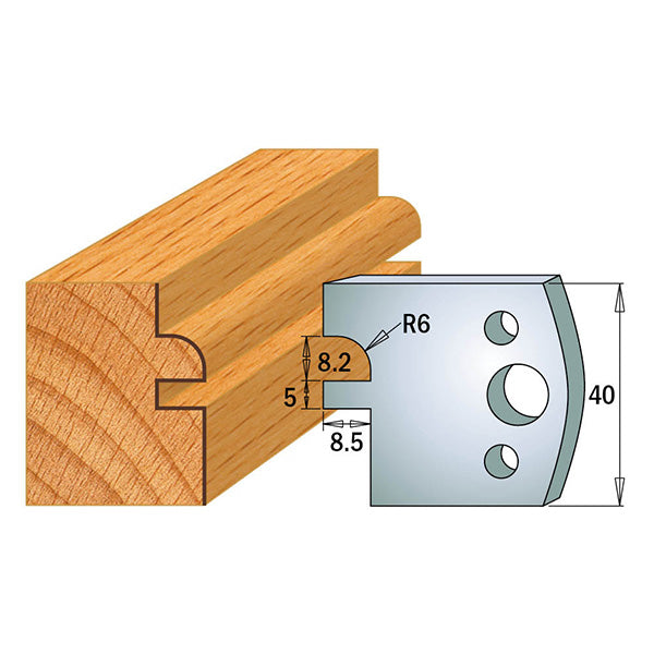 CMT 690.134 Profile Knives For Insert Shaper System 1-37/64" x 5/32" (40x4mm) 2Pk