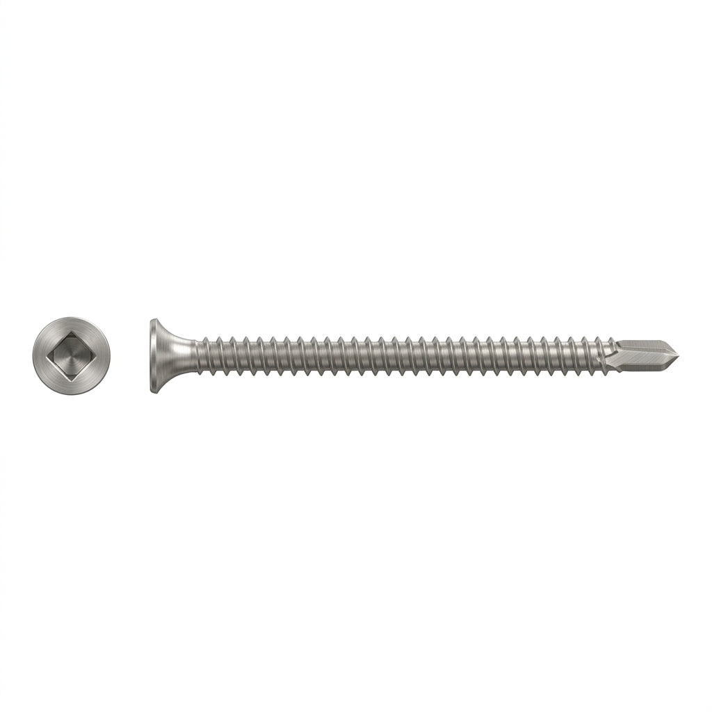 Simpson #6 x 1-1/4" Square Drive Self-Drilling Bugle-Head Screw, 410 Stainless